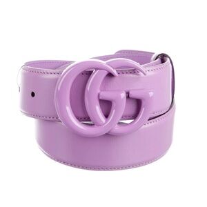 Gucci Marmont Purple GG Buckle Leather Belt Small S